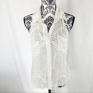 Anthropologie Elevenses Polka Dot Button Down Top